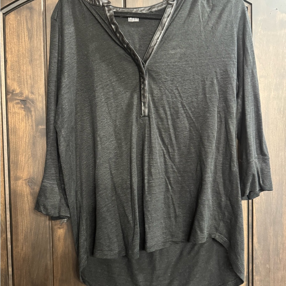 Vince Charcoal V-Neck Tunic